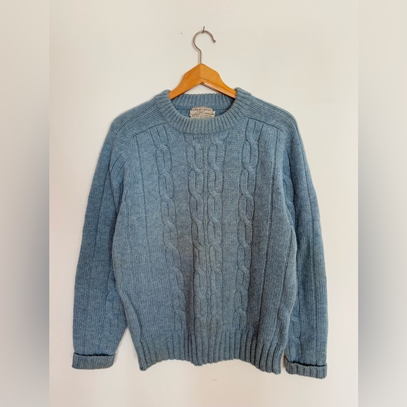 Vintage Blue Wool Sweater by Tricots St. Raphael Size XL - Picture 1 of 9